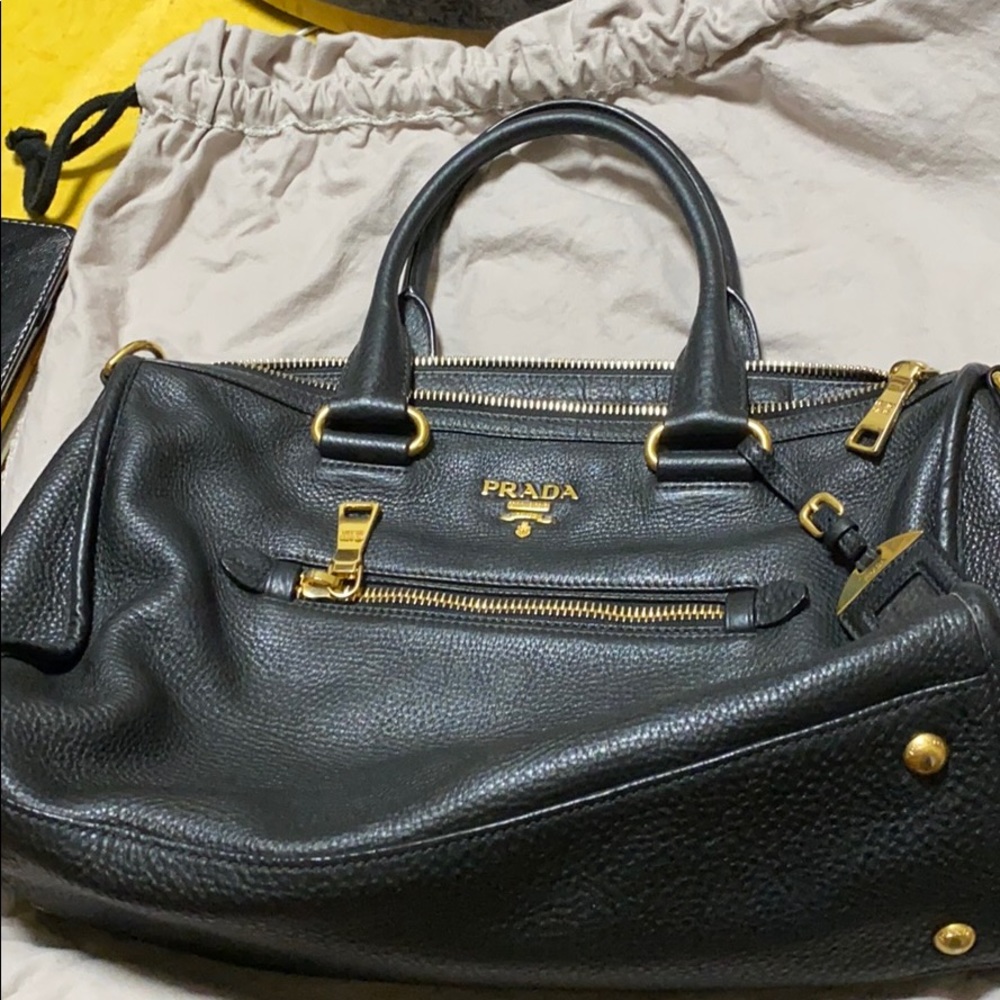 Prada black leather bag